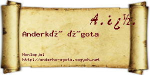 Anderkó Ágota névjegykártya
